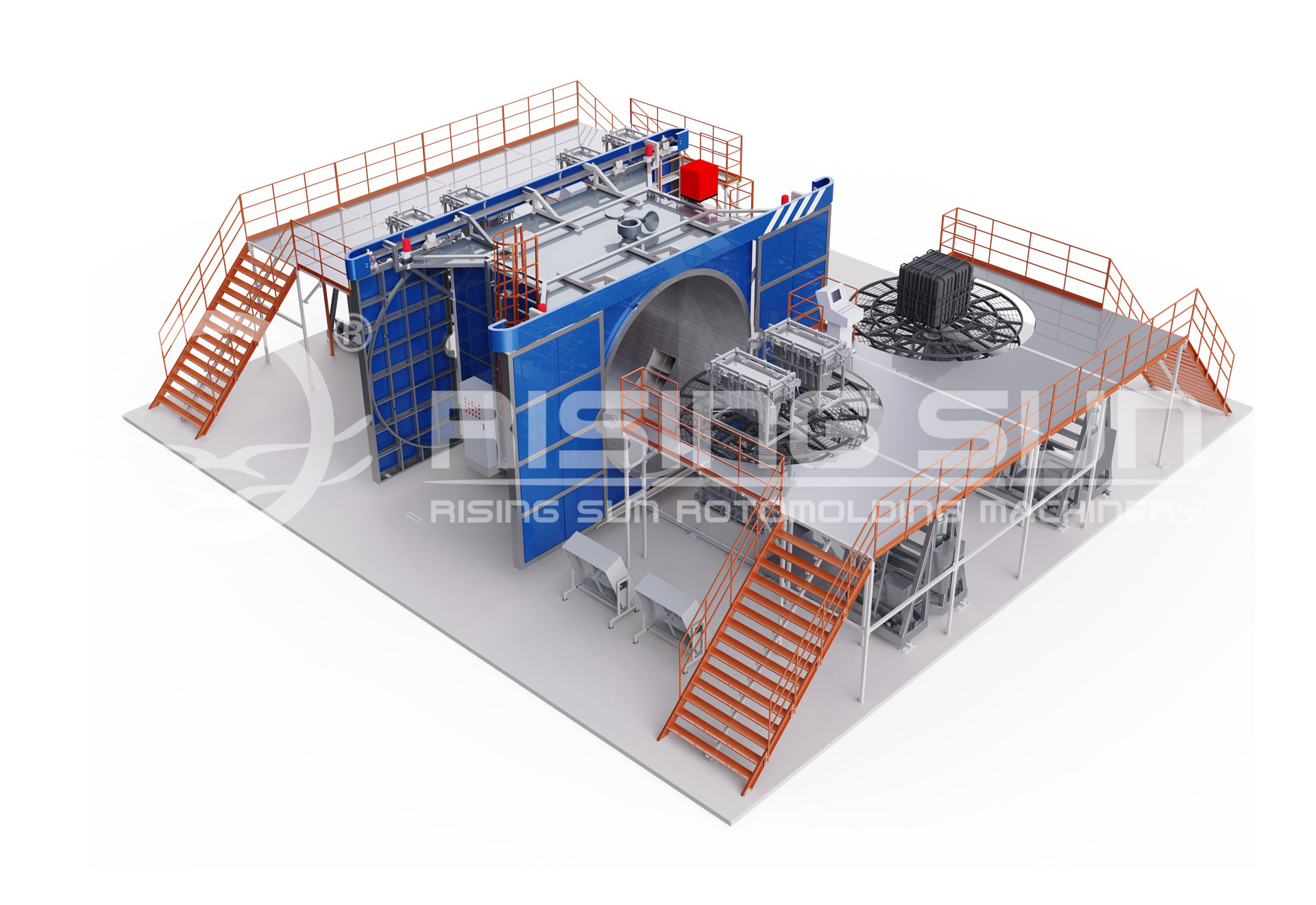 Cross Lined  Shuttle Rotomolding Machine